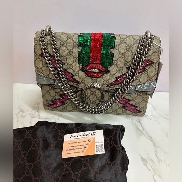 💎✨Authentic 💎GG Supreme Canvas Embroidered Sequin Medium 💎Sold - Picture 1 of 15